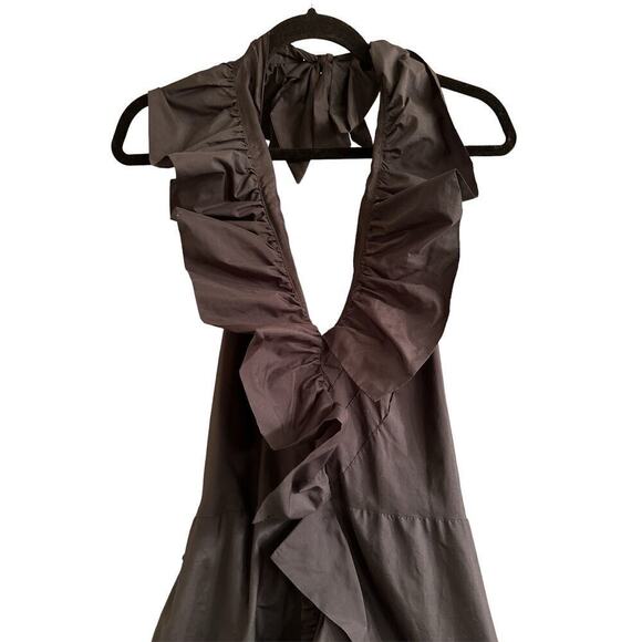 Eva Franco Ruffled Mermaid Hem Halter Dress NWOT Size 0 - Picture 3 of 7